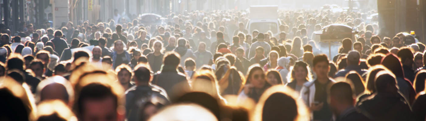 crowded street of people